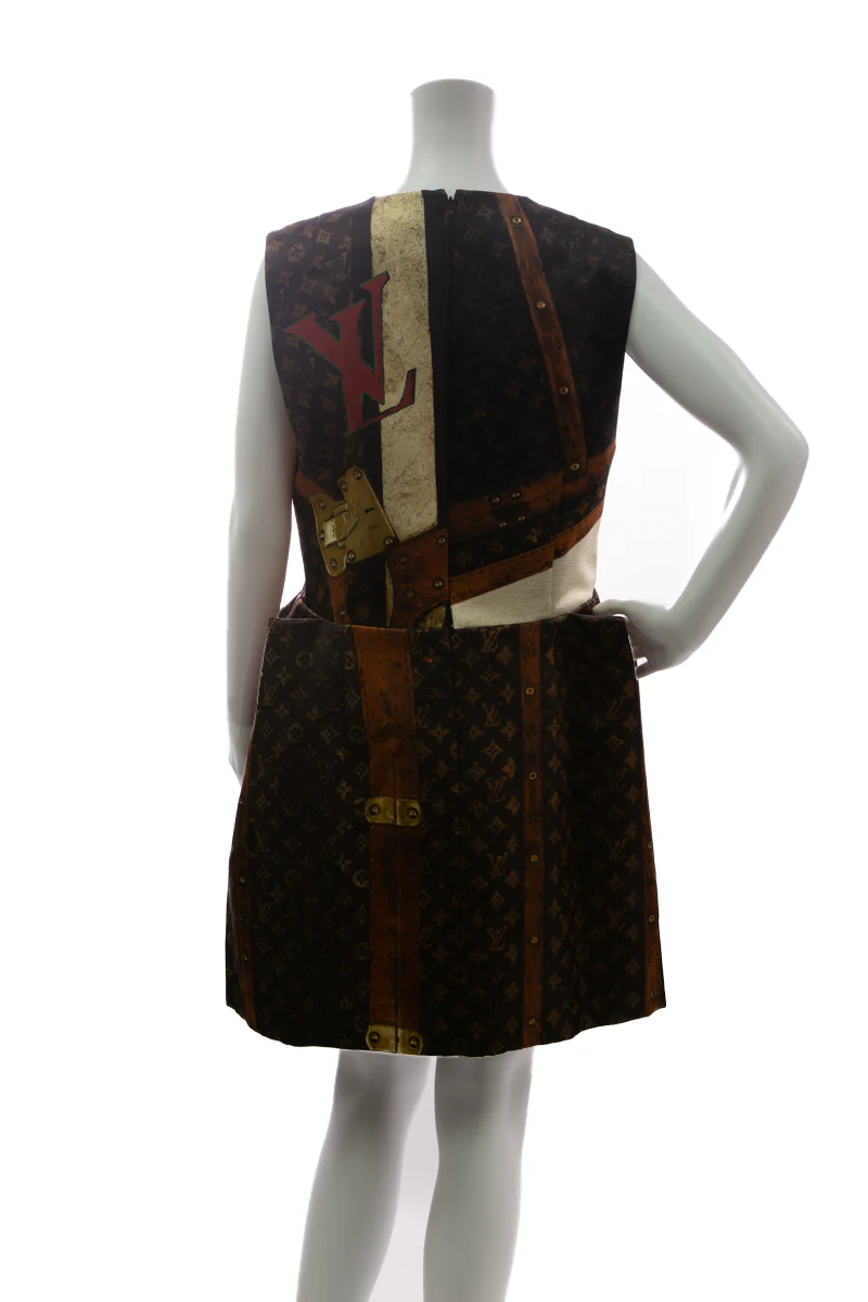 Monogram Trunk Pleated Dress - Size 42 - Image 3