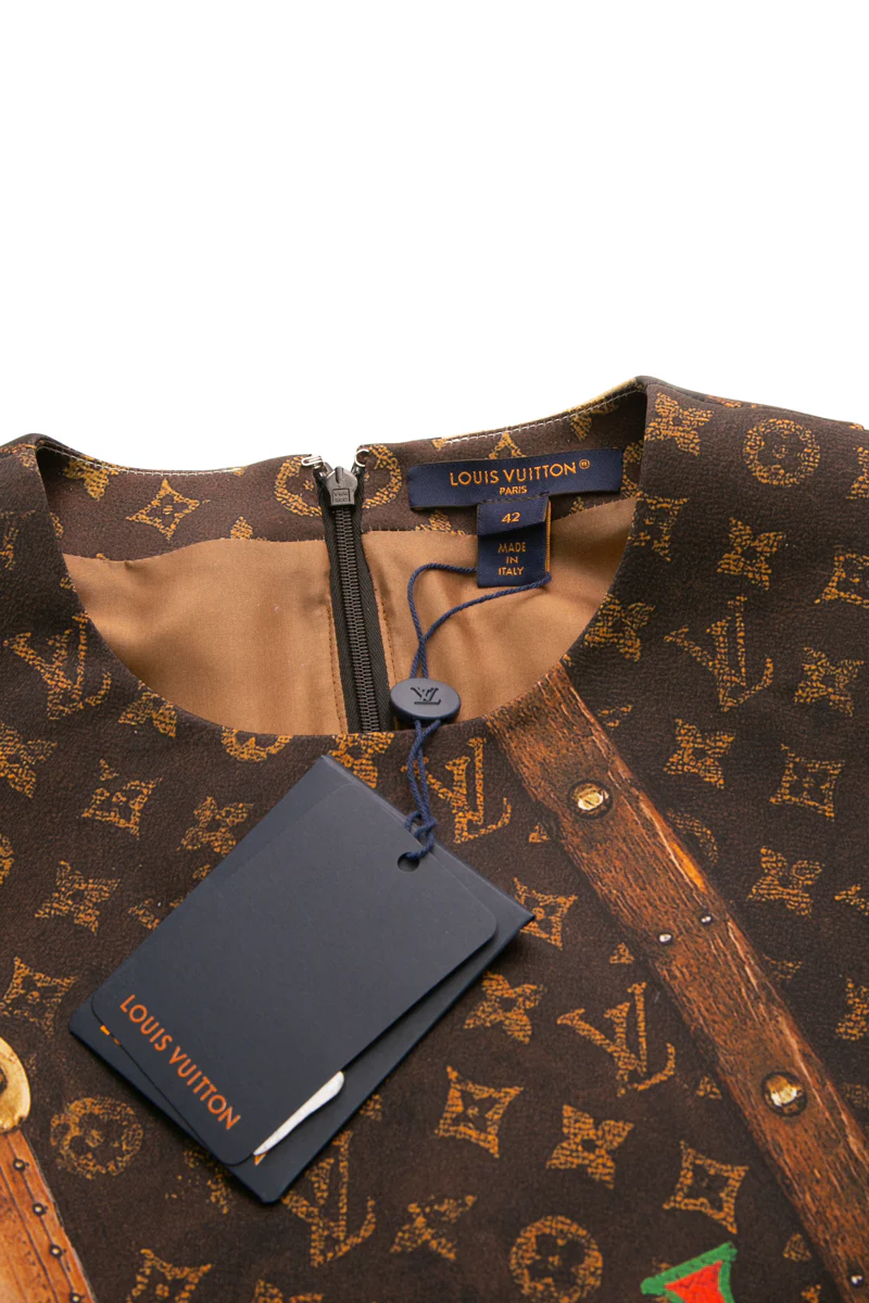 Monogram Trunk Pleated Dress - Size 42 - Image 5