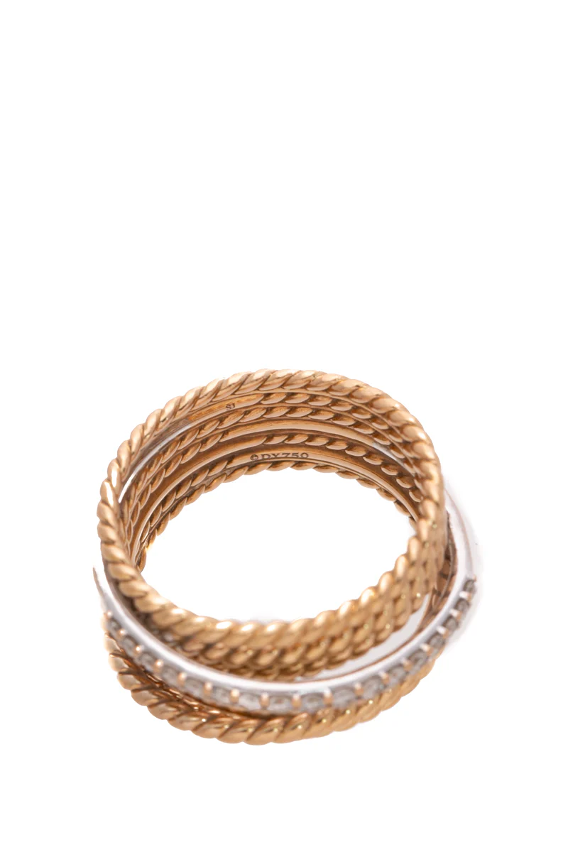 Diamond Crossover Ring - Size 6.5 - Image 4