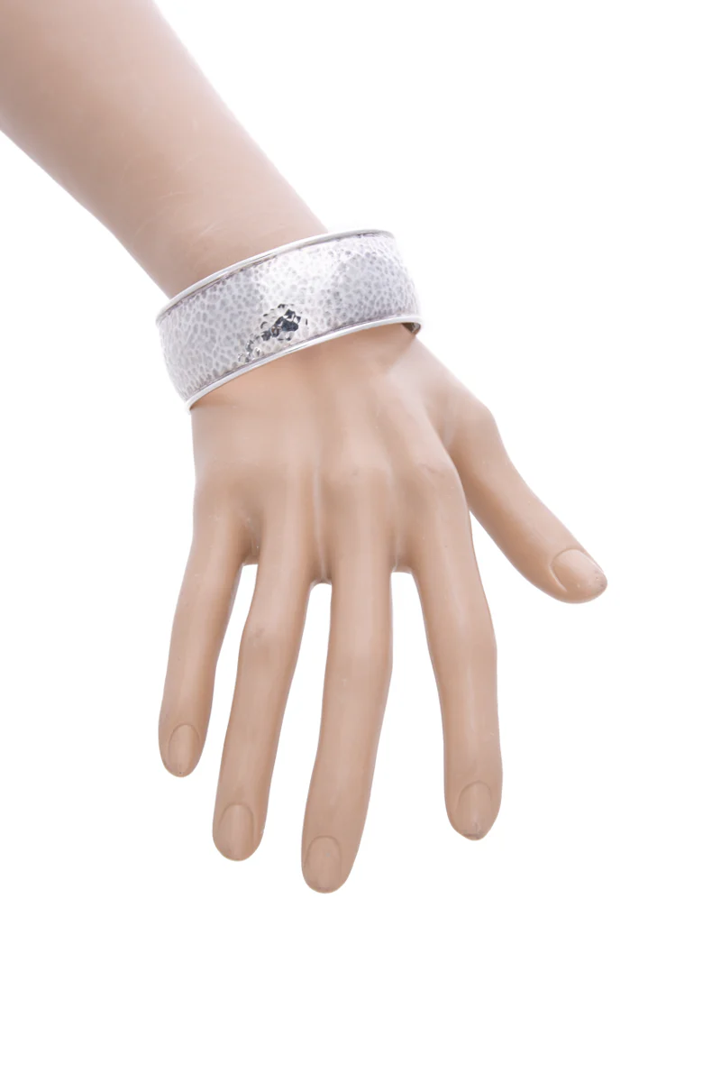 Wide Goddess Hinged Bangle Bracelet - Image 3