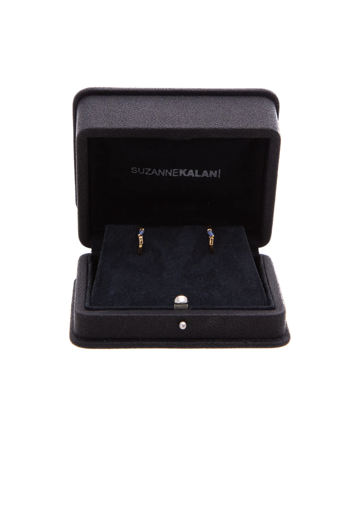 Blue Sapphire Huggie Earrings - Image 5