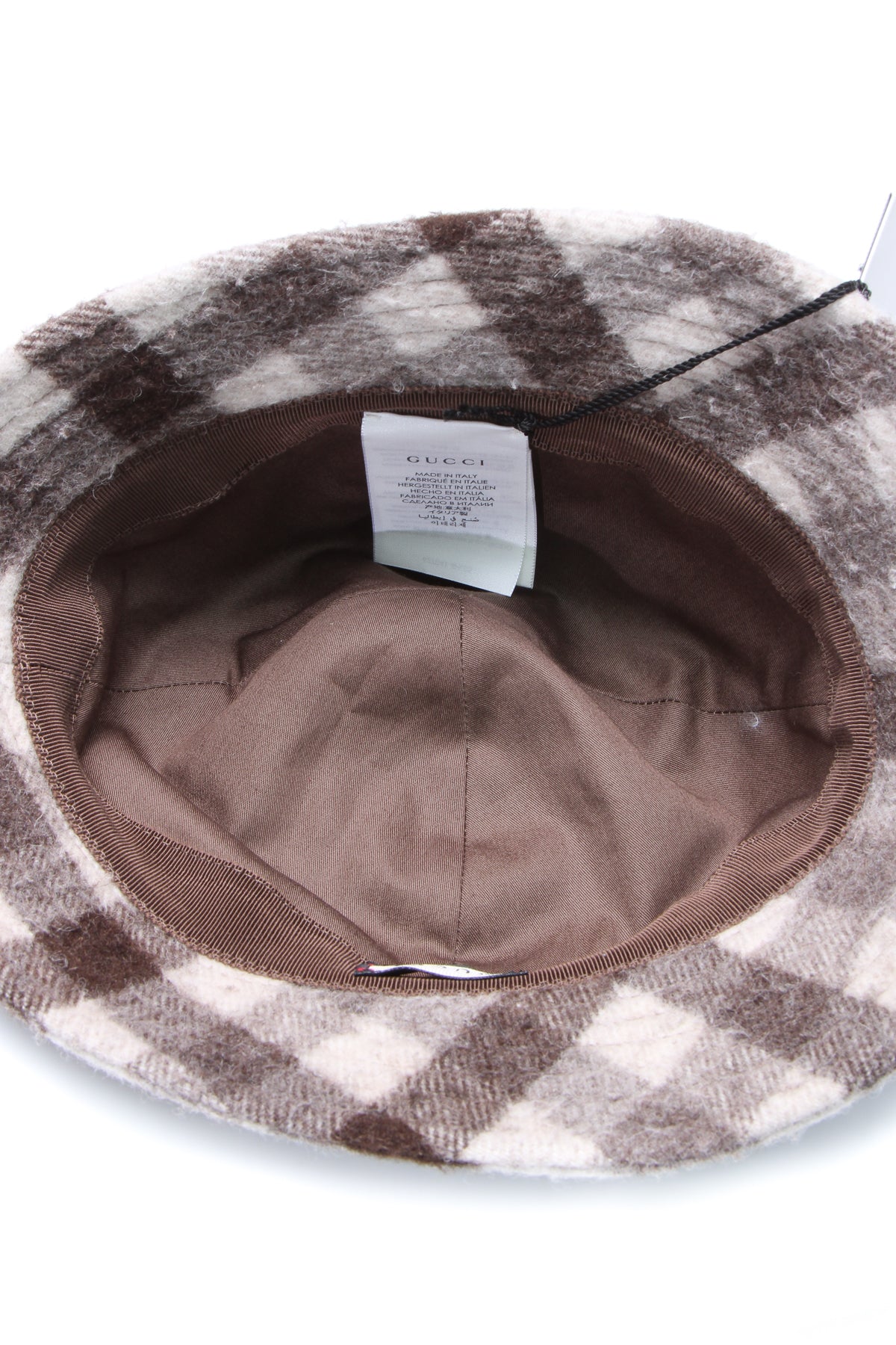 "Orgasmique" Patch Bucket Hat - White/Brown Size Medium - Image 5