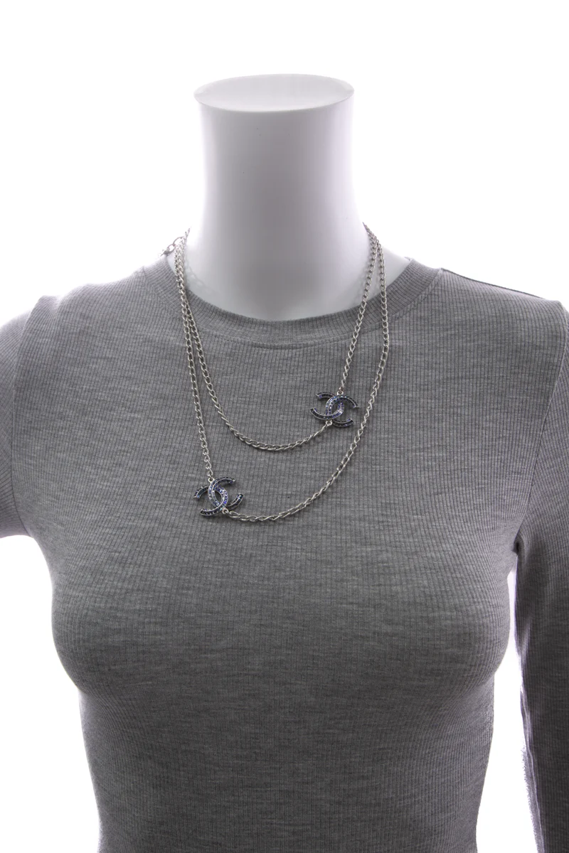 Crystal CC Long Necklace - Image 3