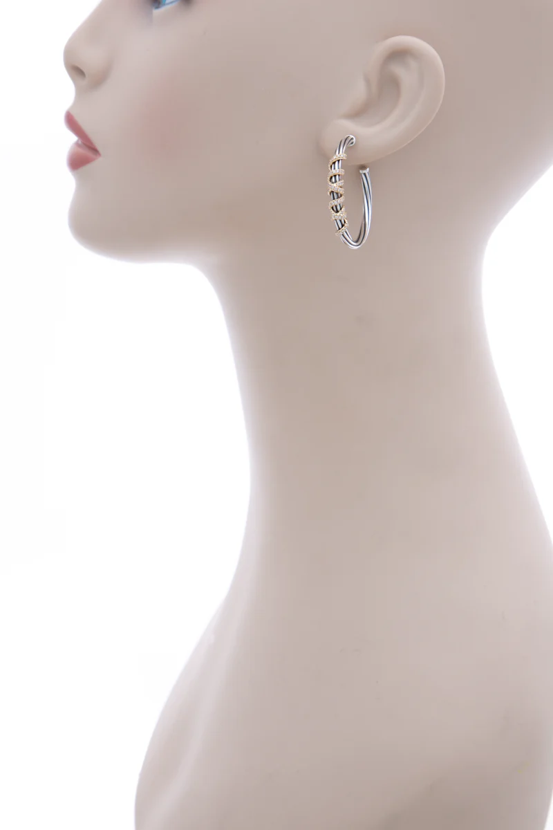 Helena Diamond Wrap Hoop Earrings - Image 3